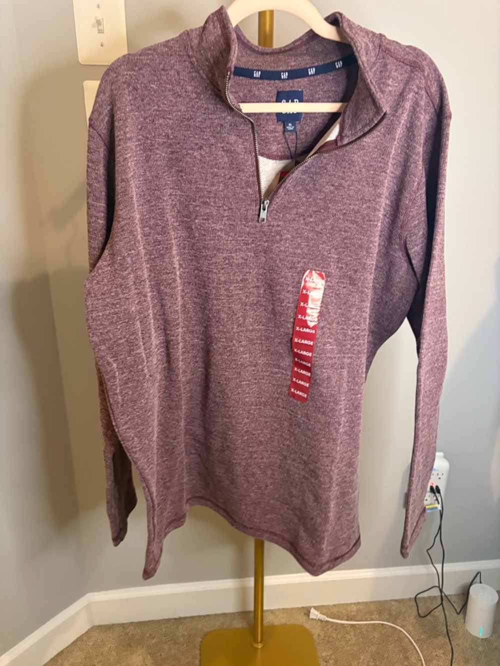 GAP Plum Heather Half-Zip Top